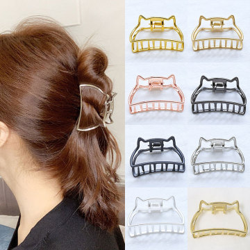 Vintage Metal Hair Claws Crab Cat Ears Hair Clips Hairpins Barrettes Women Fashion Hair Accessories Styling Tools Cute Headwear