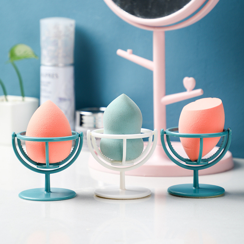 1PC Colorful Beauty Stand Drying Rack Makeup Sponge Puff Holder Tools Rotatable Wall-mounted Cosmetic Shelf Sponge Holder