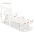 [AU Warehouse] Furniture Sun Lounger with Footrest Plastic White