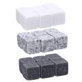 6Pcs Reusable Whiskey Stones Sipping Ice Cube Cooler Whisky Ice Stone Whisky Natural Rocks Bar Wine Cooler Party Wedding Gift