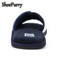 ShoeFurry Winter Men Casual Cotton Shoes Home Indoor Slippers Sandals Soft Plush Warm Bedroom Slippers Male Hotel Spa Slippers