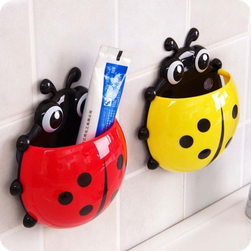 Ladybug Sucker Children Kids Toothbrush Holder Suction Hooks Toothbrush Wall Suction Bathroom Sets Bathroom Accessories
