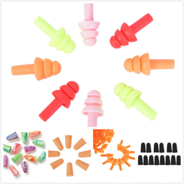 20Pcs/1Pc Noise Reduction Silicone Soft Ear Plugs Swimming Silicone Earplugs Protective For Sleep Comfort Earplugs