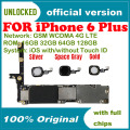 Factory unlocked for iphone 6 Plus 5.5inch Motherboard NO / with Touch ID,Original for iphone 6Plus Logic board with Free iCloud