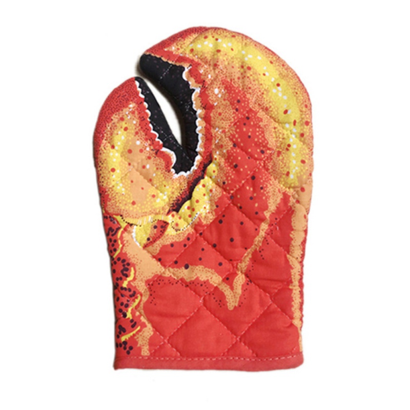 1PC Lobster Claw Kitchen Oven Mitts Quilted Cotton Microwave Oven Gloves Heat Resistant Nonslip for Cooking BBQ Baking