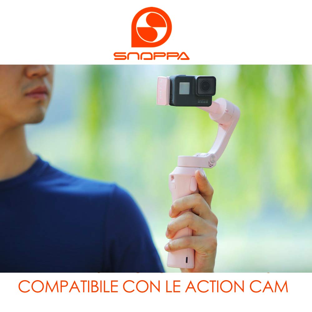 Snoppa Atom Foldable Pocket Sized 3 axis Smartphone Handheld Gimbal Stabilizer for GoPro Smartphones, Wireless Charging