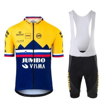 2020 New JUMBO VISMA champion team cycling jersey set bike professional custom clothing bike kits yellow jersey ciclismo maillot