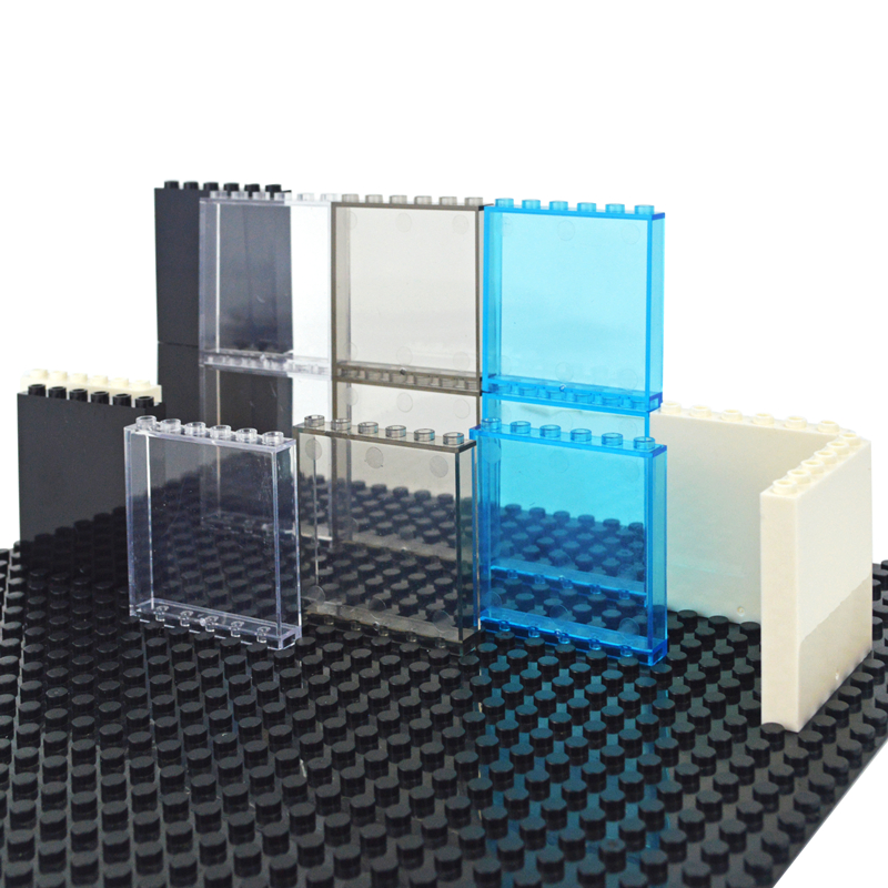 10pcs Door Window Frame Wall City DIY Building Block 1*6*5 1*4*3 Glass Transparent Panel House Parts MOC Bricks Construction Toy