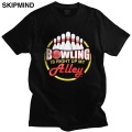 Vintage Grunge Style Bowling Pin Tshirt Men 100% Cotton Classic Bowler Tee Shirt Crew Neck Short-Sleeve Summer T-shirt Clothes