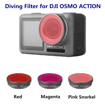 Diving Filter Camera Optical Glass For DJI Osmo Action Accessories Diving Red / Magenta / Pink Filters Set For DJI Osmo Action