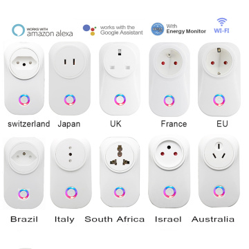 Smart life WIFI Smart Socket Plug EU UK AU BR FR JP Israel Ita Swit Plug 10A/16A Remote Control Alexa Google Home Energy Monitor