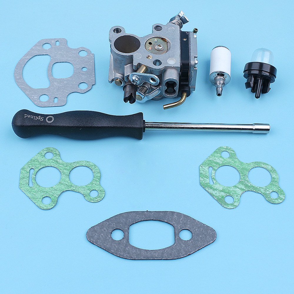 Carburetor Screwdriver Adjustment Tool Gaskets Kit For McCULLOCH CS340 CS380 CS 340 Chainsaw Primer Bulb Fuel Filter Spare Parts