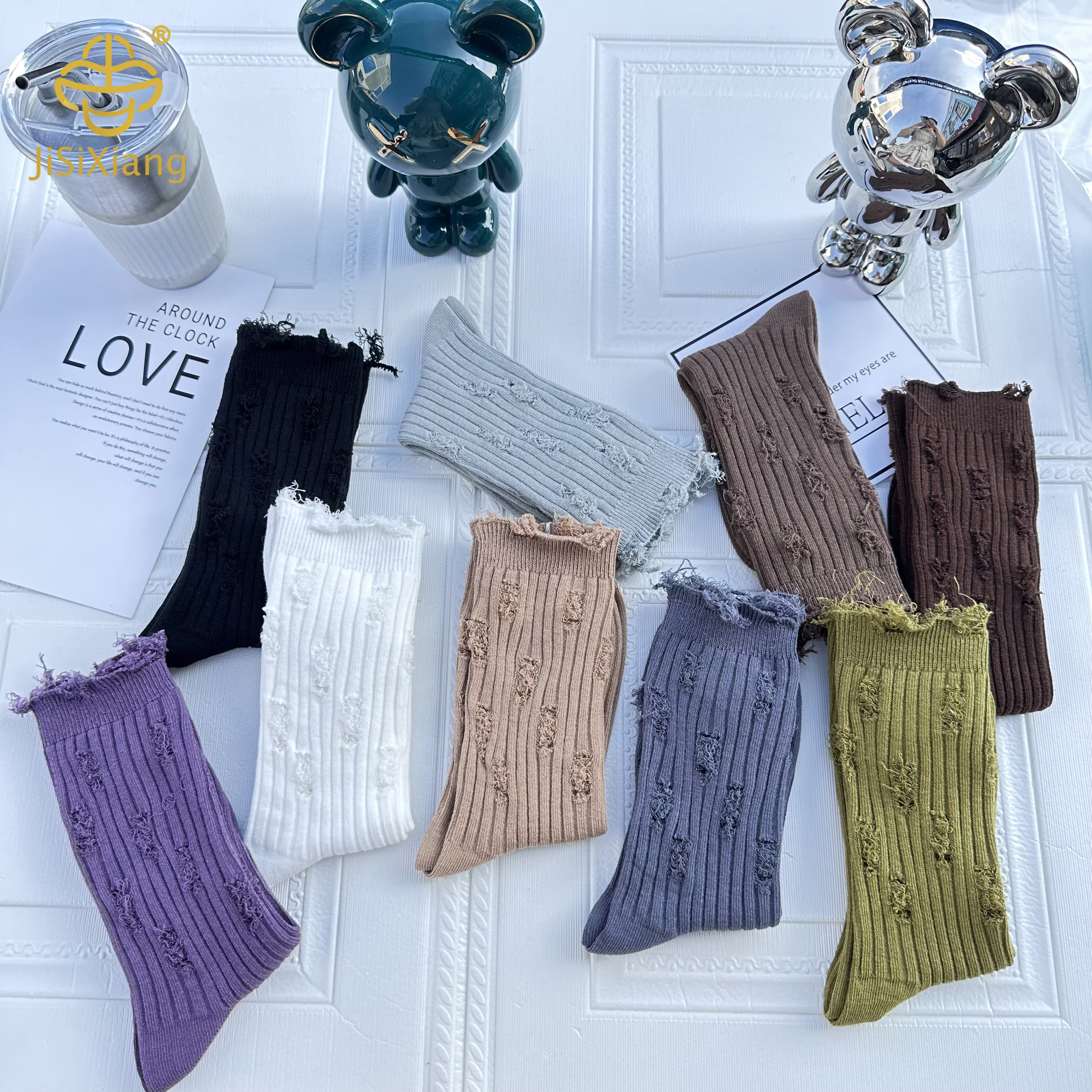 White Korean version of the hole socks