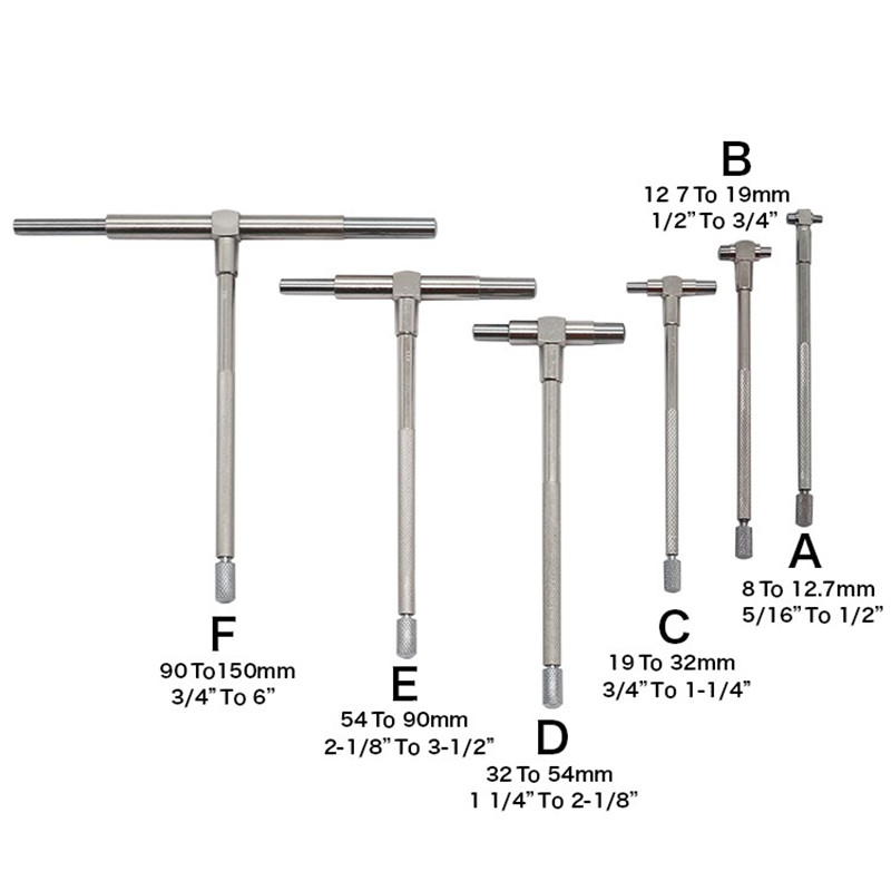 8-150mm( 5/16"-6") Telescoping Gauge set, 6pcs/set, internal gauge, Hole Gauges for Quick inside measurements of holes