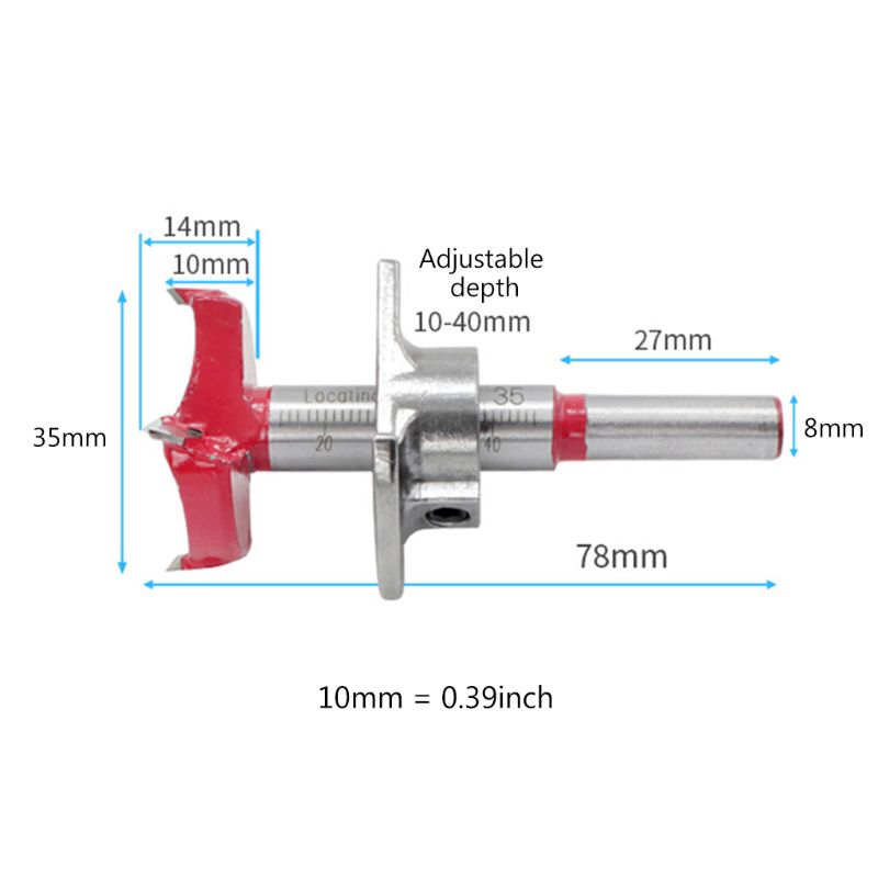 35mm Forstner Auger Drill Bit Wooden Cutter Hex Wrench Woodworking Hole Opener Saw Woodwork Core Milling Cutter Hinge Hand Tools