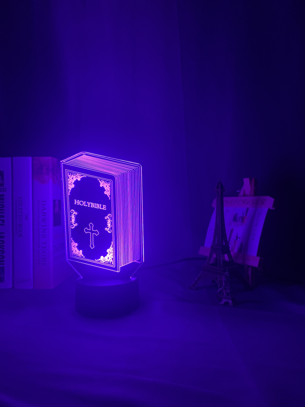 3d Optical Acrylic Night Light Lamp Book Holy Bible for Bedroom Decor Unique Christian Gift Dropshipping Usb Battery Table Lamp