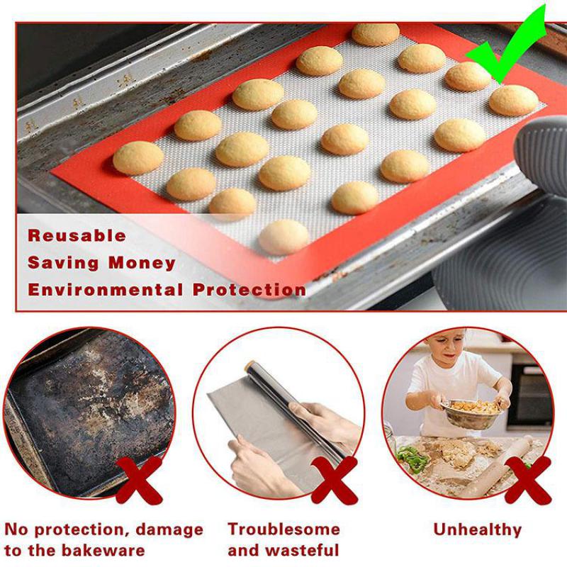 Practical Baking Silicone Mat Thickened Silicone Glass Fiber Baking Mat High Temperature Baking Macarons Baking Mat Baking Tools