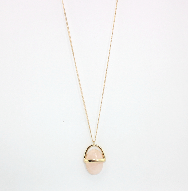 AE-xl20439 / sweet girl jewelry / Exclusive design European style jewelry oval Long Necklace inlaid natural barite powder