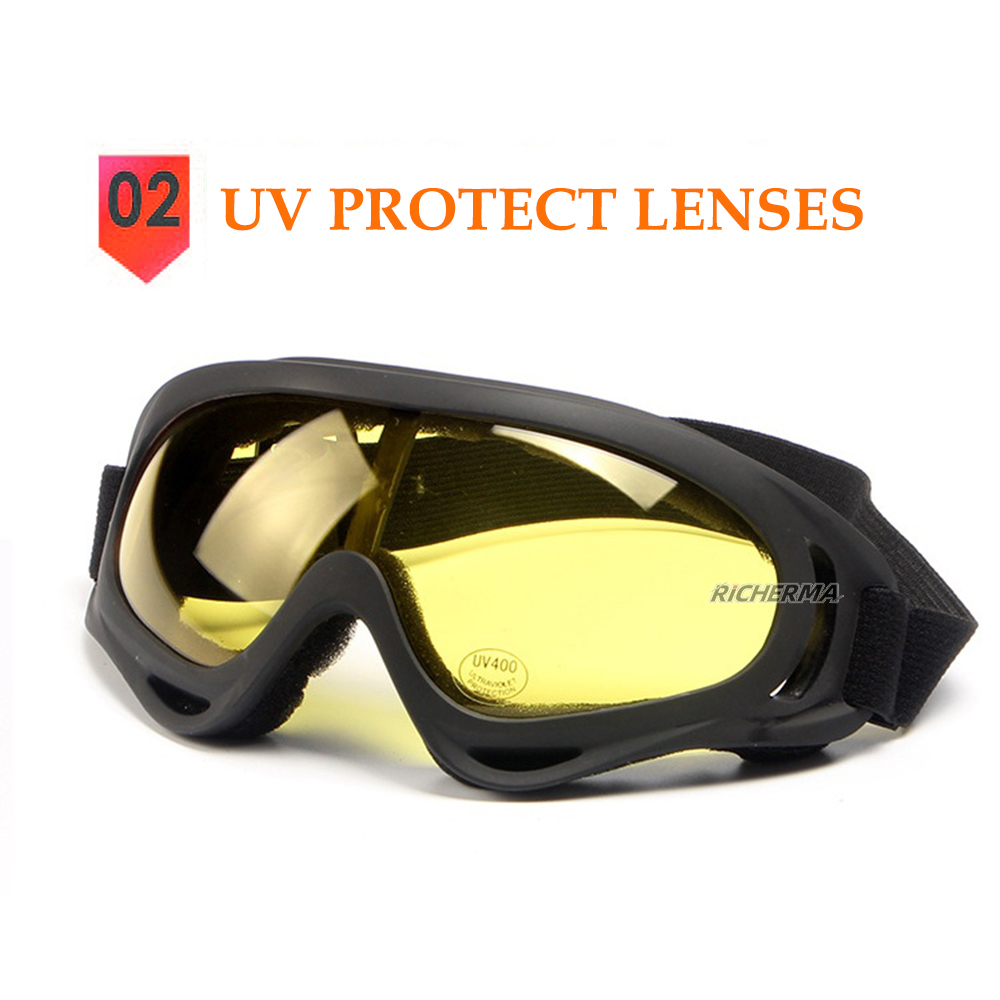 UV Protection Dirt Bike Glasses Dustproof Motocross Goggles Eyes Protection Adjustable Anti-glare Glasses for Motorcycle Ski