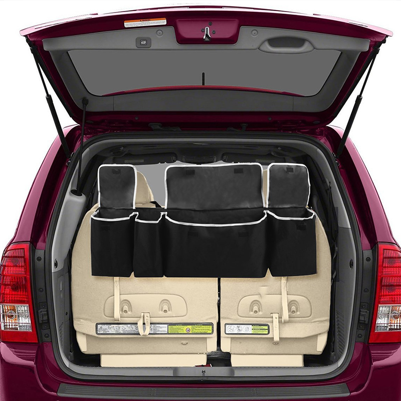 Adjustable Backseat Storage Bag Car Trunk Organizer High Capacity Multi-use Oxford Car Seat Back Organizers Automobile Interior