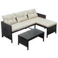 Wicker Rattan Patio Furniture Set 3 Pieces Garden Sofa Set With Cushions Ountdoor Home Furniture US Warehouse