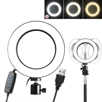 Photography Ring Light Mini LED Selfie Lamp Studio Photography Photo Lighting Fill Light 160/255mm With 3 Light Colors