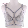 CHUHAN Punk Sexy Women's Leather Chain Tassel Adjustable Bra Body Chain Gothic Women Body Jewelry For Nightclub Show J542