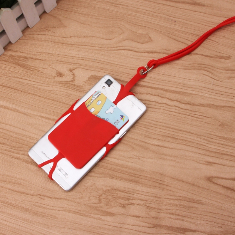 Necklace Lanyard Universal Silicone phone Case For iphone X 6s 7 8 xiaomi mi6/5 redmi a5 S9 htc10 j5 j7 strap card holder pounch