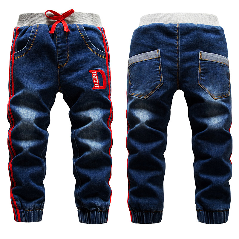 Winter Big Boys Jeans Trousers 2-14Yrs Kids Thicken Add Wool Pant Casual Washing Blue Jeans Denim Velvet Outerwear Warm Trousers