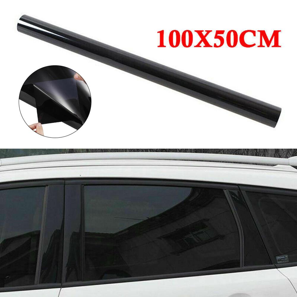 100*50cm VLT Black Auto Car Home Window Glass Building Tinting Film Roll Side Window Solar UV Protection Sticker Curtain Scraper