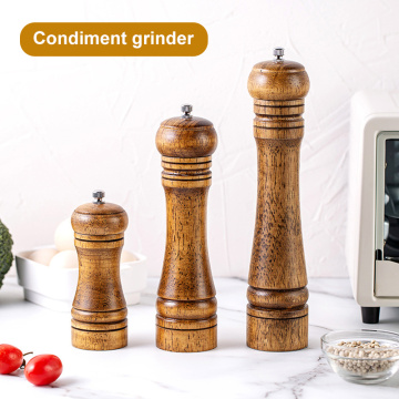 Hot Adjustable Ceramic Oak Grinder Manual Mills for Pepper and Salt Kitchen Supplies D6