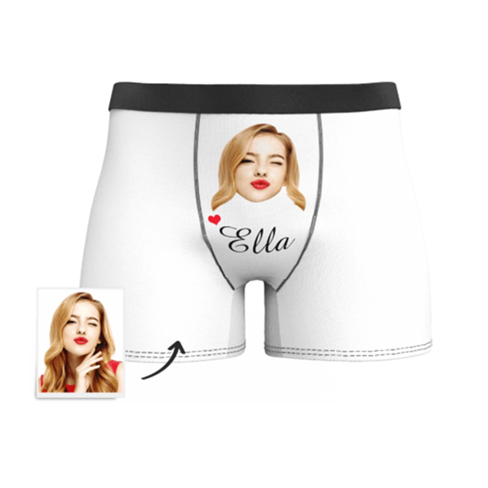 Personalized Pet Face Printed Photo Men's Boxer Shorts Arse Belongs to me Valentines Day husband briefs brithday funny gift Fine