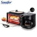 Electric Oven 3 In 1 Breakfast Making Machine Multifunction Drip Coffee Maker Household Bread Pizza Frying Pan Toaster Sonifer