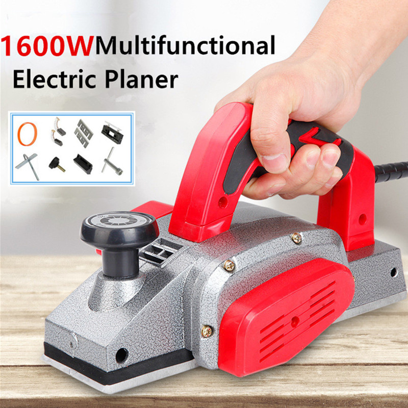 1200W/1600W Electric Planer Powerful Wooden Handheld Copper Wire Wood Planer Carpenter Hand Plane Wood Cutting Planing Machine