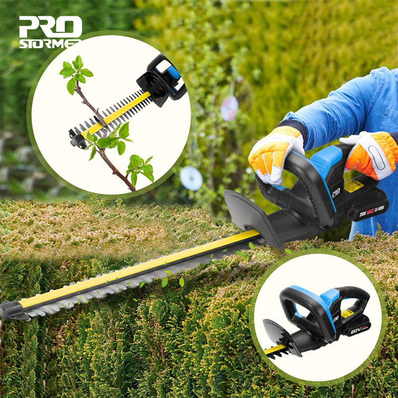 20V Cordless Electric Hedge Trimmer Pruning Shears 2000mAh Rechargeable Weeding Hedge Household Mower Garden Tools By PROSTORMER