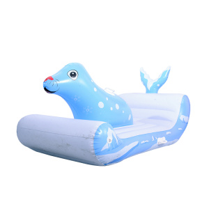 Sea lion children's inflatable sled at the ski