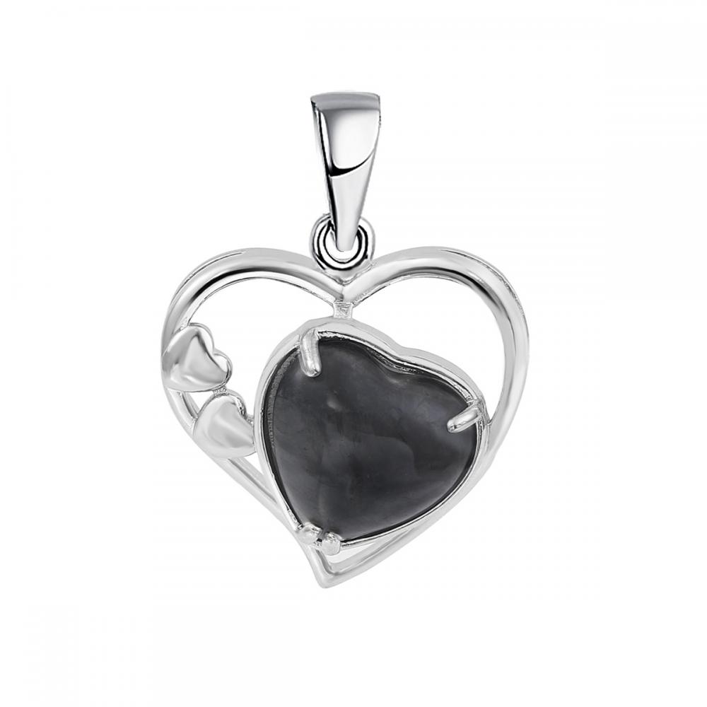 Black Obsidian Love Heart Birthstone Pendant Gemstone Necklaces for Women