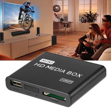 Mini Media Player 1080P Mini HDD Media Box TV box Video Multimedia Player Full HD With SD MMC Card Reader 100Mpbs EU Plug