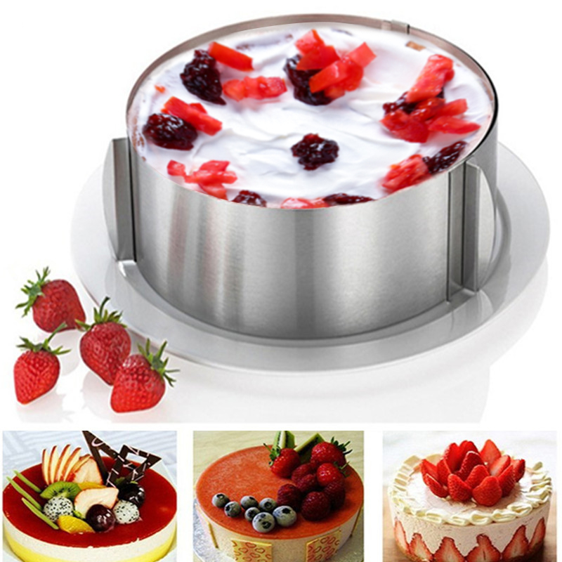 1Pc Adjustable Mousse Ring 3D Round Cake Molds Stainless Steel Baking Moulds Kitchen Dessert Cake Decorating Tools