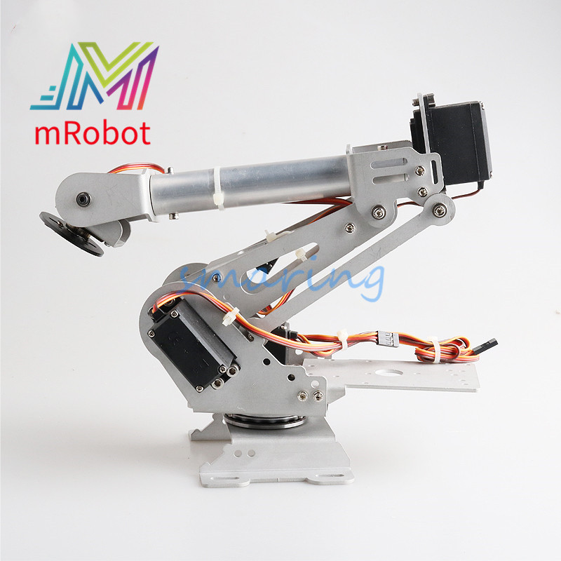 6 Dof Robot 3Colors Mechanical Arm Metal Manipulator Mechanical Arm Aluminum Alloy Structure for Arduino DIY Remote Control