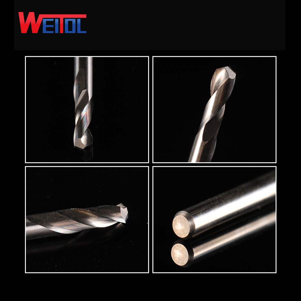 Weito 5A 10 pcs High Quality aluminum substrate copper foil double flute CNC milling cutter endmill CNC router bits