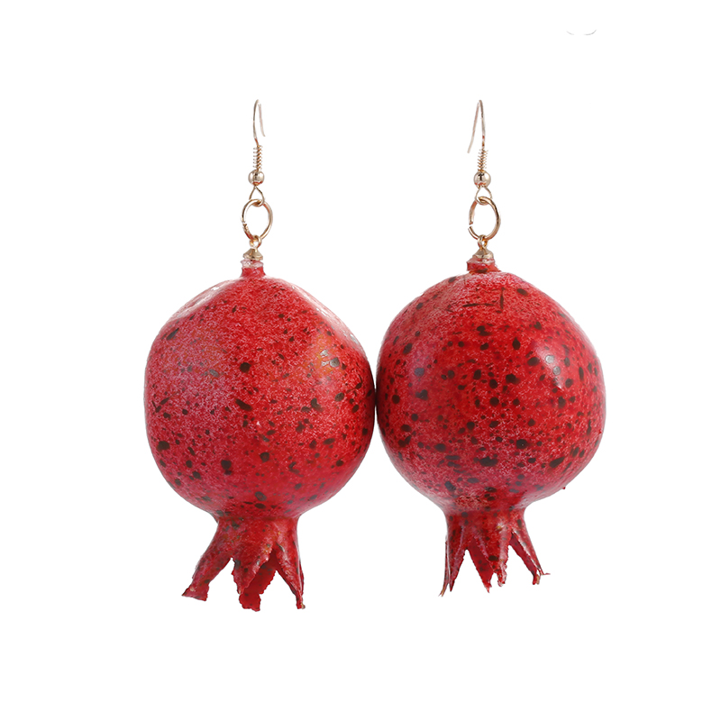 YULUCH New Design Earrings Fresh Fruit Plastic Red Guava Pendant for Personality Fashion Women Jewelry Accessories Gifts