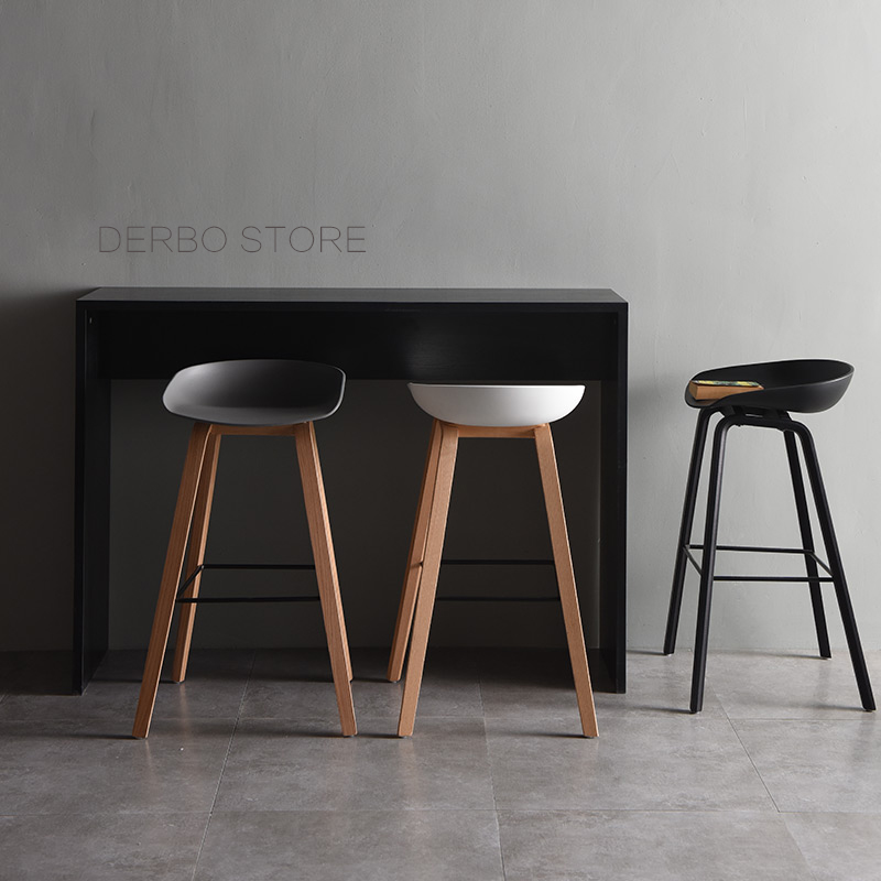 Popular Modern Design solid wooden plastic bar chair northern wind fashion creative denmark kitchen room nordic counter stool