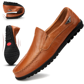 Genuine Leather Men Shoes Casual Luxury Brand 2019 Italian Mens Loafers Moccasins Breathable Slip on Driving Shoes Men Plus Size