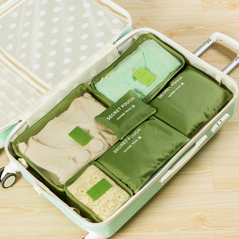 2020 New 6pcs Travel Waterproof Organizer Bag Clothes Pouch Portable Storage Case Luggage Suitcase Storage bag Fashion