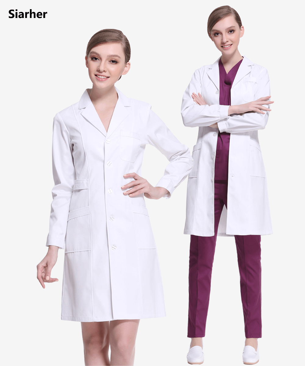 Fashion Medical white coat Long short Sleeve women Medical Coat Uniform Medical Lab Coat Hospital Doctor Slim medical uniform