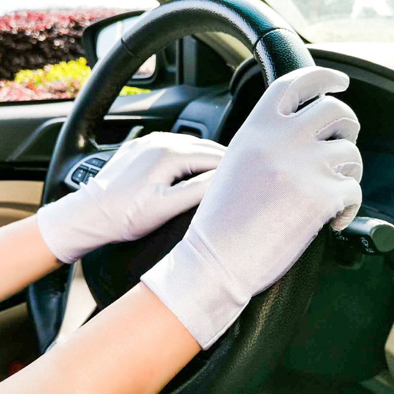 Fashion Summer Spandex Gloves Men Women Sunscreen Driving Glove Black Etiquette Thin Stretch Dance Tight White Jewelry Gloves