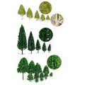 27pcs Model Tree 3-16cm Green Train Railroad Architecture Diorama HO O Scale for DIY Crafts or Building Models