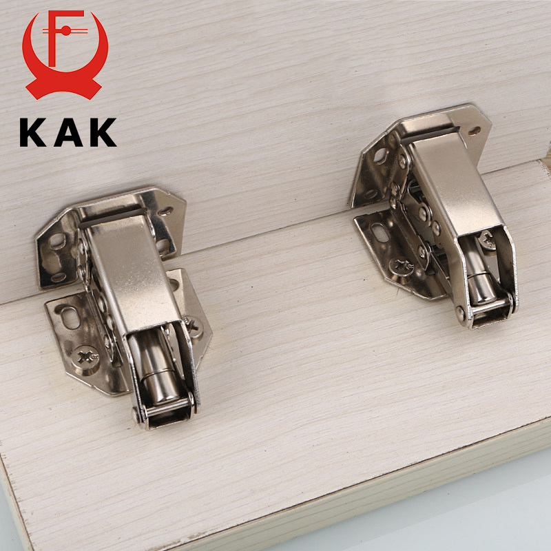 KAK 90 Degree Cabinet Hinges 3 Inch No-Drilling Hole Soft Close Spring Hinge Cupboard Door Furniture Hardware With Screws
