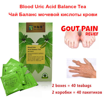 40 pcs/2 Packs Blood Uric Acid Balance Tea for Joint pain edema inflammation Gout Treatment Reduce fat pure natural herbs Tea